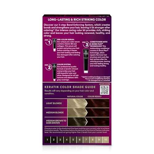 Schwarzkopf Keratin Permanent Hair Dye Cream, 4.8 Rich Bordeaux, Professional Quality Color for Up to 100% Gray Coverage, Bond Enforcing System