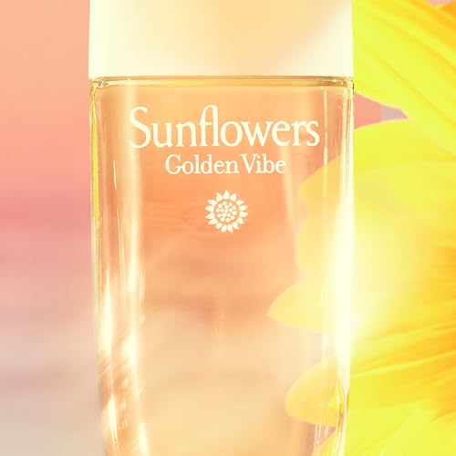Elizabeth Arden Sunflowers Golden Vibe Women's Perfume, Floral Parfum, Notes of Vanilla, Petit Grain, & Coconut Flower, Eau de Toilette, 3.3 fl oz