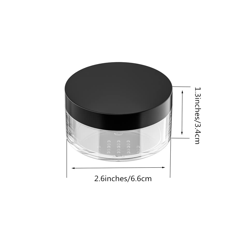 50g Plastic Empty Powder Puff Case with Net Sifter Lid, 50ml Portable Refillable Cosmetic Blusher Face Loose Powder Makeup Container Jars Case Box (4 Pack)