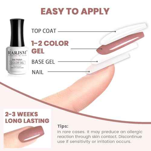 RARJSM Nude Dirty Pink Gel Nail Polish with Silver Pearl Glitter Finish Sheer Jelly Shimmer Gel Polish 15ml UV LED Soak Off Transparent Soft Color Home Salon French Manicure Varnish Curing Requires