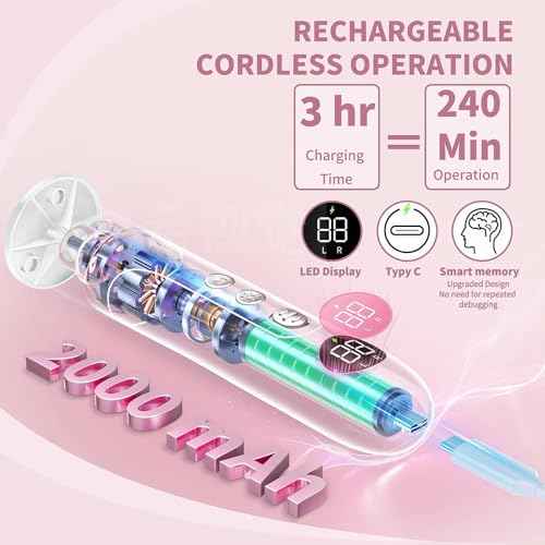 Electric Foot Callus Remover, 2 in 1 Rechargeable Foot File & Nail Drill, 15 Adjustable Speed Manicure Pedicure Kit Foot Scrubber with 25 Pcs Sandpaper Discs Pedicure Tool for Dead Skin (White+Pouch)