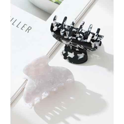 2 Pcs Small Medium Hair Claw Clips for Women Tortoise Shell Claw Hair Clips for Thin Fine Medium Thick Hair