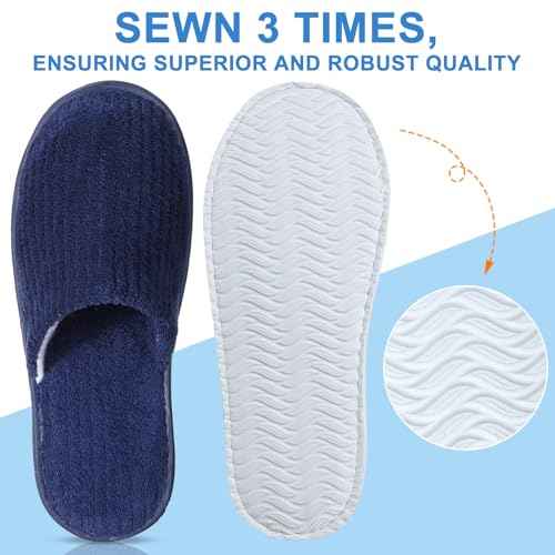 Panitay 20 Pairs Reusable Spa Slippers for Guests Washable House Slippers with Triple Layer Coral Fleece for Home Indoor Hotel Travel, Closed Toe