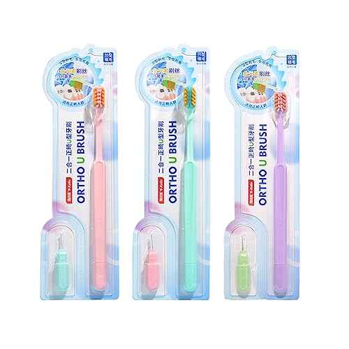 Y-Kelin 2IN1 Orthodontic Braces Toothbrush with interdental Brush