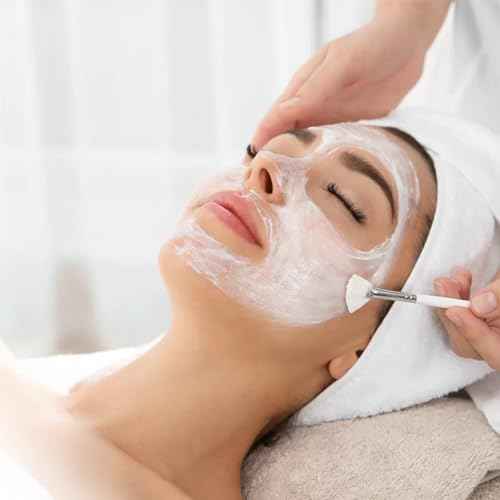 20 Pieces Fan Brushes Facial Applicator Brush Soft Makeup Mask Acid Applicator Brush Esthetician Cosmetic Brush for Mud Cream, Makeup Peel (White)