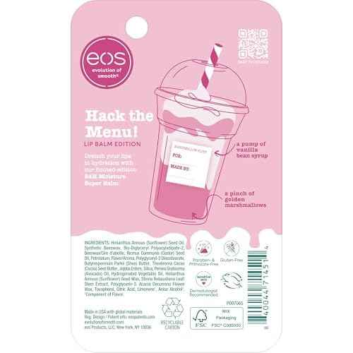 eos 24H Moisture Super Balm - Marshmallow Fluff, Lip mask, Moisturizing, Lip Treatment, Limited-Edition Skincare, 0.35 fl oz