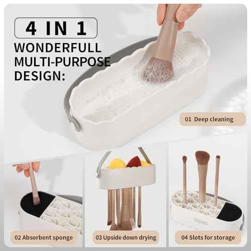 DUcare Makeup Brush Cleaner Shampoo Soap Solid Brush Cleaning Mat Removes Cosmetic Color Brush Cleaner Pad for Cleaning Makeup Sponges Brushes