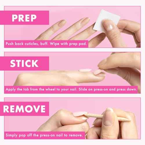 Super Stick Mani Adhesive Tabs Set | No Glue Needed | Use with Olive & June Press-On Nails | Non-Toxic Tabs | Easy On-Off, Non-Damaging | Realest Look | 7-Day Wear