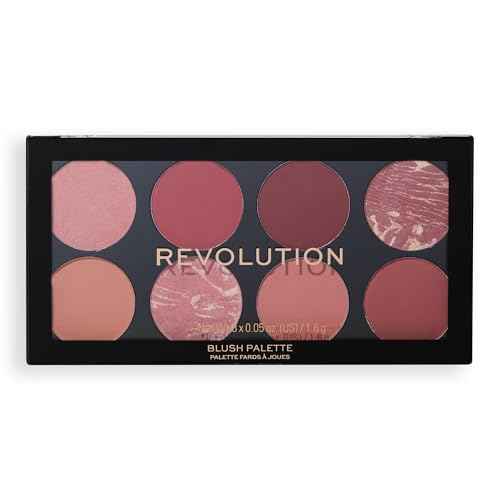 Revolution Beauty London, Ultra Blush Palette, 8 Pigmented Shimmer & Matte Makeup Shades, Blendable Powder Blush Formula, Vegan & Cruelty-Free, Sunset Burst