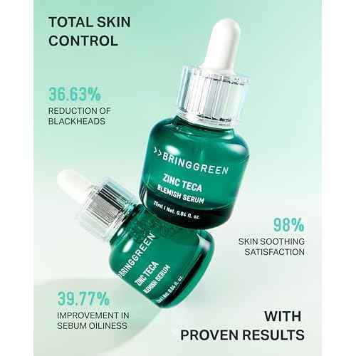 BRING GREEN ZINC TECA Serum with Niacinamide | Soothing Face Serum for Sensitive Skin, Pore Minimizing & Hydrating | Korean Skincare for Breakouts & Uneven Texture