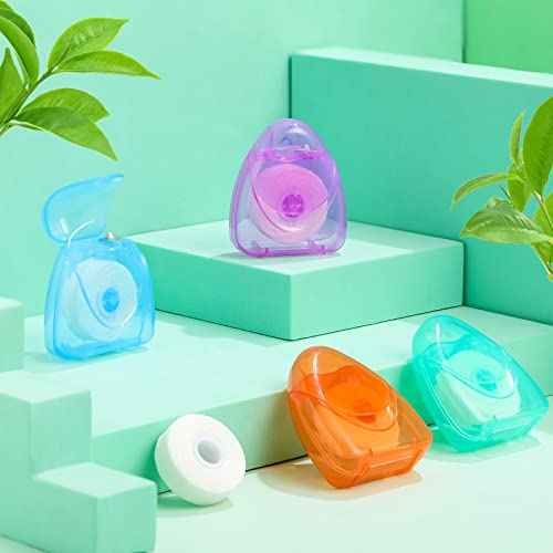 Patelai 200 Boxes Dental Floss Bulk Each 54 Yards/50 M Mint Waxed Mini Travel Size Tooth Floss Picks Pack Individually Wrapped for Adults Homeless Teeth and Gum Protection