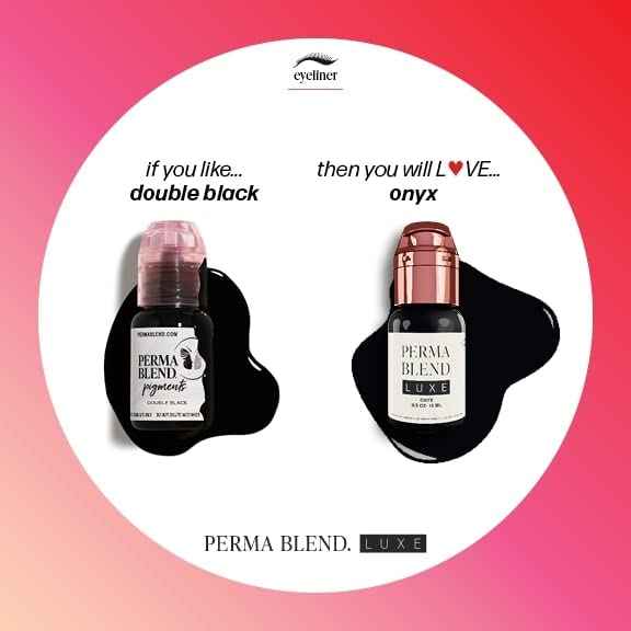 Perma Blend Luxe - Onyx - Microblading Ink for Permanent Eyeliner - Professional Tattoo Ink - Black Tattoo Ink Makeup - Vegan (0.5 oz)