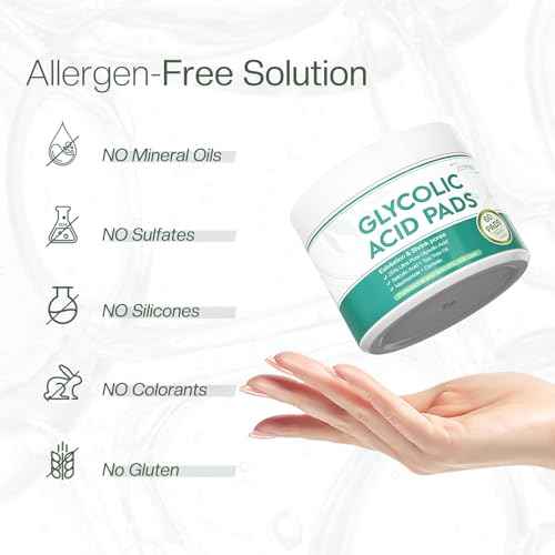 Glycolic Acid Pads 20%: Dual Sided Exfoliating Face Peels with Salicylic Acid & Niacinamide Reduce Surface Skin Fine Lines and Wrinkles Daily Facial Cleansing for All Skin Types 60 Count