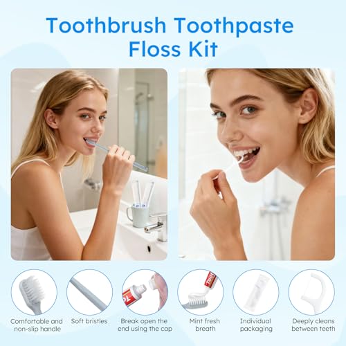 Hygiene Kits and Bulk Convenience Kits Feature Double-Sealed Individual Packaging. Personal Hygiene Kits are Suitable for Hotels, Camping, Home Use, and Travel (25-Pack)