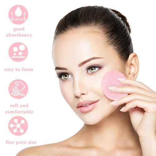 240 Pieces Facial Sponge Compressed,Professional Makeup Removal Sponge Pad,Round Face Cleaning Sponge for Spa,Exfoliating,Mask