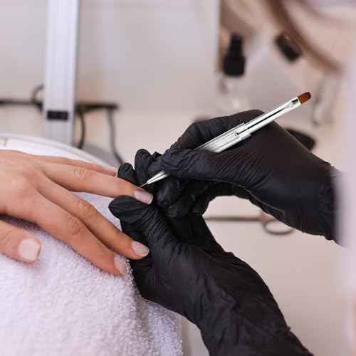 2Pcs Double Ended Nail Art Brushes Hard Gel Nail Brush Builder Gel Brush Oval Gel Nail Brushes Nail Liner Brush Rhinestone Handle French Tip Nail Gel Liner Brush Nail Drawing Brushes for Design Nail