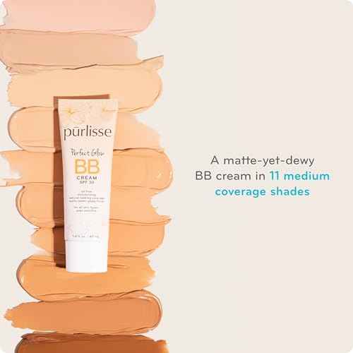 p?rlisse Perfect Glow BB Cream with SPF 30 - Matte Meets Dewy Finish - Enriched with Goji & Hawthorn Berry to Help Improve Skin Texture & Radiance - Light Medium (1.4 oz)