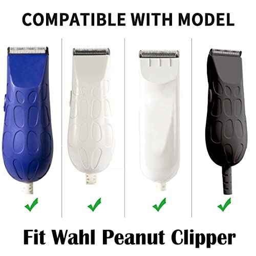 2 Pack Professional Peanut Clipper/Trimmer Snap On Replacement Blades #2068-300 - Compatible with Wahl Peanut Hair Clipper/Trimmer, Black (White 2 Pcs)