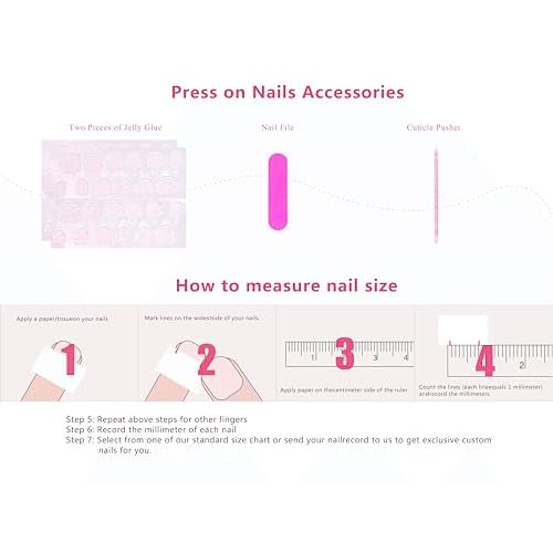 LOVFUL Press on Nails Pisces Blue French Tip| Handmade with Full Covered Crystals | Reusable Fake Nails | Square Regular 1.0 in | H157L