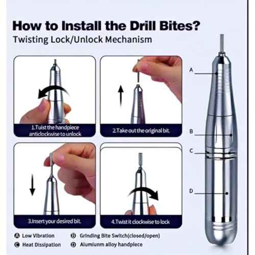 Nail Drill, Portable Wireless Charging Nail File, 45,000 RPM Professional Nail Care Machine for Manicure & Pedicure, Electric Nail Drill Set, Purple