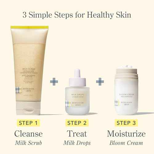 Beekman 1802 Oat + Goat Milk Exfoliating Face Scrub - Gentle Cleansing With Jojoba Bead Facial Exfoliator - Sensitive Skin Face Cleanser - Fragrance Free