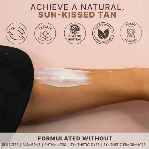 Beauty by Earth Self Tanner - USA Made with Natural & Organic Ingredients, Moisturizing Self Tanning Lotion with Aloe Vera & Coconut for a Natural Glow, Streak-Free Fake Tan, Medium to Dark