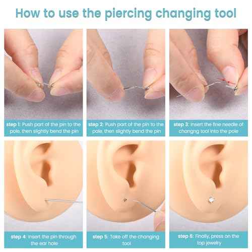 QWALIT Ear Piercing Kit Gold Ear Piercing Needle Kit Self Piercing Earrings Piercing Kit Disposable Earring Piercing Kit with Earring Stud Flat Back Helix Cartilage Ear piercing Kit Threadless Earring