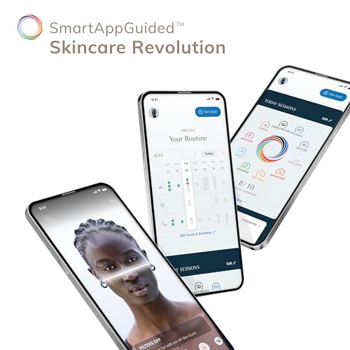 GESKE SmartAppGuided¢â Sonic Facial Brush 5 in 1 | Vibrating Electric Facial Cleansing Brush | Soft Silicone Brush | Professional Facial Cleanser | Skin Cleanser & Exfoliator | Face Massager