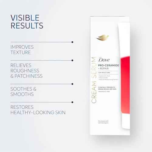 Dove Body Cream Serum Pro-Ceramide + Repair for Rough, Extremely Dry Skin, with Hyaluronic Acid, Niacinamide and Natural Moisturizing Factors Lotion, 8 oz
