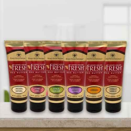 Honey House Naturals Bee Butter Tube Lotion Cream, Honey, 4 Ounce (Pack of 2)