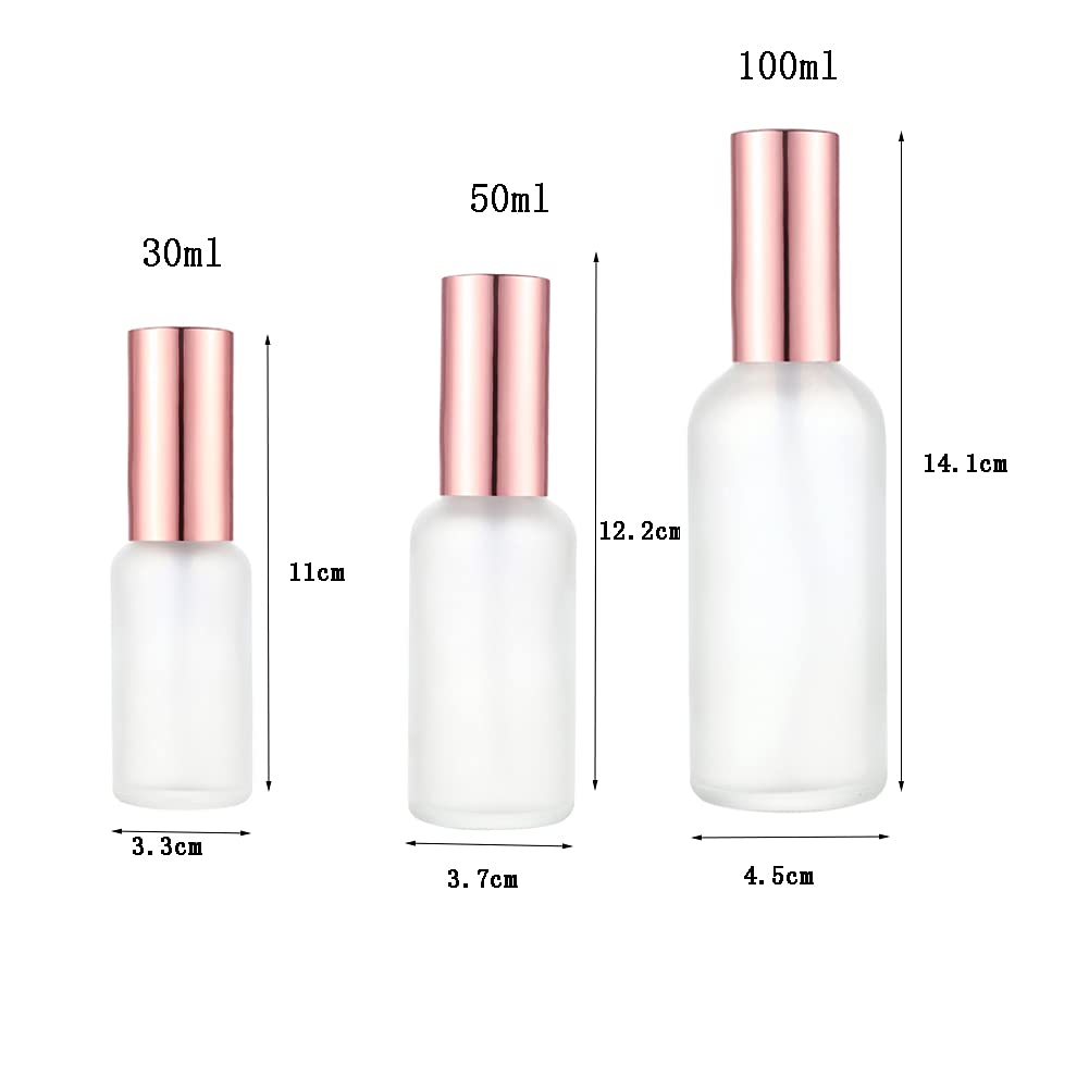 Lokusel 6 Pcs 30ml Frosted Glass Spray Bottle Fine Mist Atomizer Fragrance Perfume Empty Bottles With Gold Sprayer,Refillable Container for Perfume,Toners,Soothing Water,Essential Oil,Rose Water