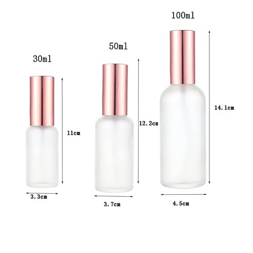 Lokusel 6 Pcs 30ml Frosted Glass Spray Bottle Fine Mist Atomizer Fragrance Perfume Empty Bottles With Gold Sprayer,Refillable Container for Perfume,Toners,Soothing Water,Essential Oil,Rose Water