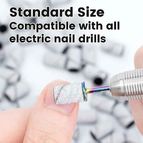 Delanie 300 Pcs #80#180#240 Sanding Bands for Electric Nail Drill Machines with Mandrel Bit, Professional Manicure Nail Salon Supplies, Fine Medium Coarse Grit