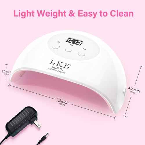 Wisdompark 72W UV LED Nail Lamp Dryer for Gel Polish with 15 Beads Curing lamp 3 Timer Settings & Auto Sensor, Professional Nail Light with LCD Touch Display