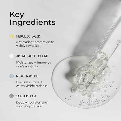 Liquid Brilliance Super Serum, Lightweight Hydrating Face Serum with Vitamin E & Amino Acids for Women, Moisturizer for All Skin Types, Daily Skin Care Routine, Vegan