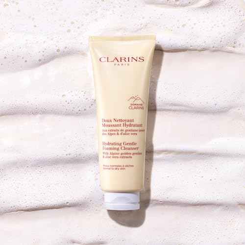 Clarins Hydrating Gentle Foaming Face Cleanser | Cleanses, Soothes, and Softens | Contains Aloe Vera to Boost Hydration | Soap-Free | SLS-Free| Normal To Dry Skin Type