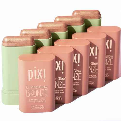 Pixi On-the-Glow Bronze - SoftGlow, Hydrating Tinted Moisture Bronzer Stick with Ginseng, Aloe Vera & Fruit Extracts, For Cheeks & Lips, 19g / 0.6oz, Paraben-Free