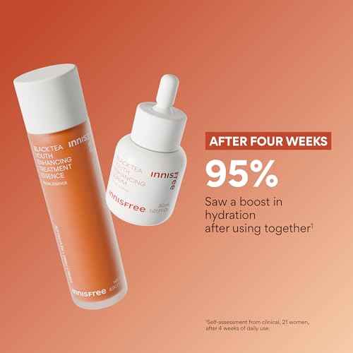innisfree Black Tea Youth Essence, Korean Anti-Aging Treatment with Niacinamide for Radiance, Firm Skin, Hydration, and Barrier Support