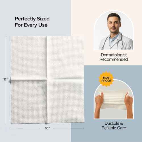 Face Towels - Ultra Soft and Thick Disposable Face Towelettes for Women - Biodegradable Facial Towels for Sensitive Skin - Face Cleansing, Makeup Removal, 10x12 Extra Large - 50 Pack