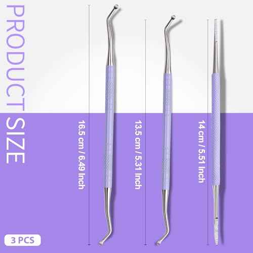 Teenitor Upgraded Ingrown Toenail File and Lifters, Pedicure Tools for Feet, Professional Ingrown Toenail Tool Ingrown Toenail Removal Kit, Purple