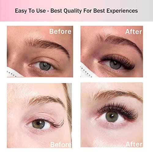 Promade Eyelash Fans Mix Length 1000 Volume Lash Extensions 8D-16D, C D Curl, 9-16mm Length, 0.05-0.07 Short Stem Promade Premade Pre Pro Loose Fans Eyelash Extension, Easy Application