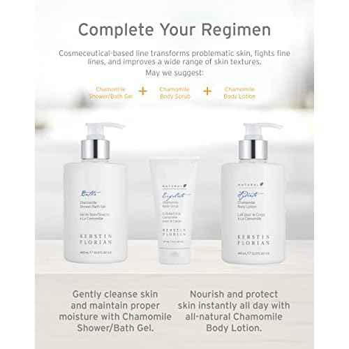 Kerstin Florian Natural Chamomile Body Scrub | Exfoliating Body Wash for Smooth Skin | Gentle Buffing Grains Reveal Skin's Natural Glow | Organic Bath and Shower Skincare | 6 fl oz