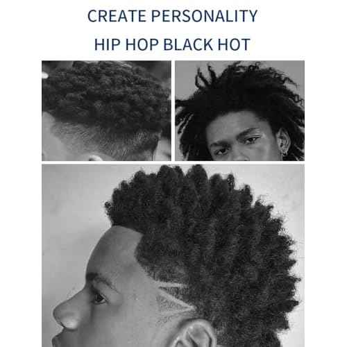 Hair Sponge Set,Afro Brush, Magic Curl Glove, Metal Pick Comb, and Twist Comb for Hairstyling (Black-6Pcs)