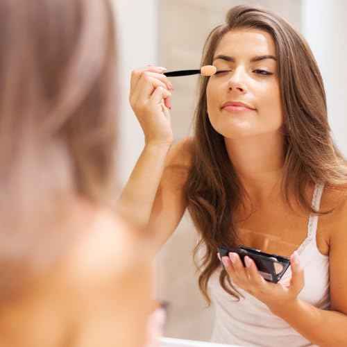 150 PCS Eyeshadow Applicators Sticks with Container. 2.45' Professional Disposable Eye Shadow Makeup Brushes