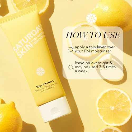 Saturday Skin Yuzu Vitamin C Sleep Mask Regenerist Retinol Ultra Rich Face Moisturizer Cream Smooth Skin and Reduce Wrinkles Ideal for All Skin Types 50ml(Tube)