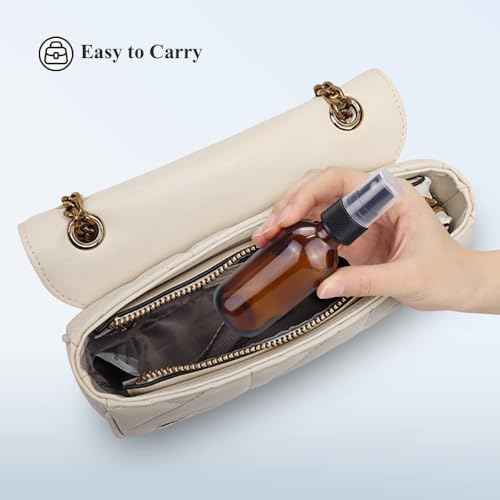 Wedama Spray Bottle, 2 oz Fine Mist Glass Spray Bottles, Little Refillable Liquid Containers for Watering Flowers Cleaning (8 Pack, Amber)