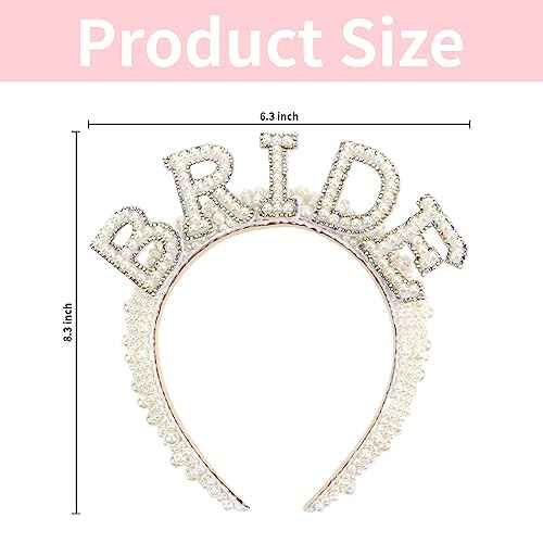 Casoty Pearl Bride Headband Material, One Size Fit All, Wide Applications, Women's Hairband, Bridal Shower, Wedding, Engagement Parties Gift