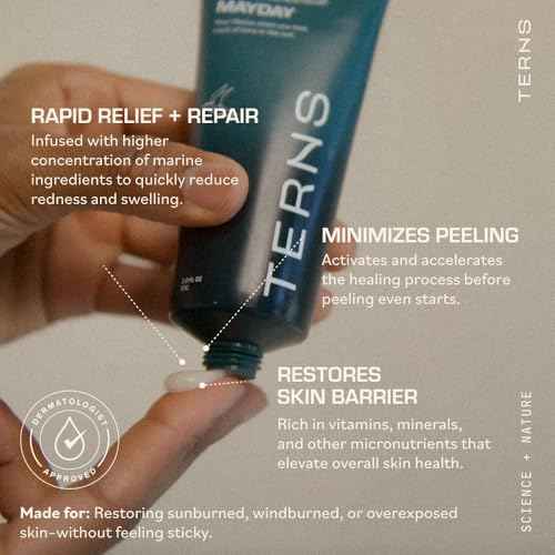 TERNS Mayday Intense After Sun Gel Cream ? Fast-Acting Sunburn Recovery with Marine Ingredients ? Cooling, Dermatologist Approved Skin Relief and Repair, Fragrance Free 2 oz