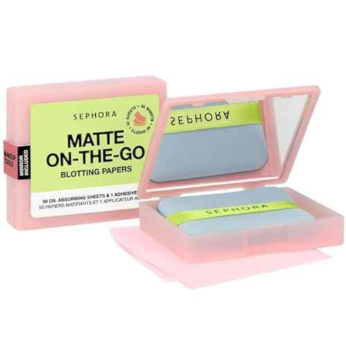 SEPHORA COLLECTION Matte On-The-Go Blotting Papers - 50 oil absorbing papers & 1 adhesive puff