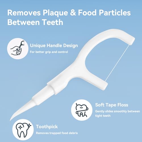 60 Count Disposable Mini Travel Toothbrushes Individually Wrapped, 5-in-1 Pre-Pasted Mini-Brush+Floss+Pick+Tongue Scraper, On The Go Portable Toothbrush with Freshening Bead, Coolmint